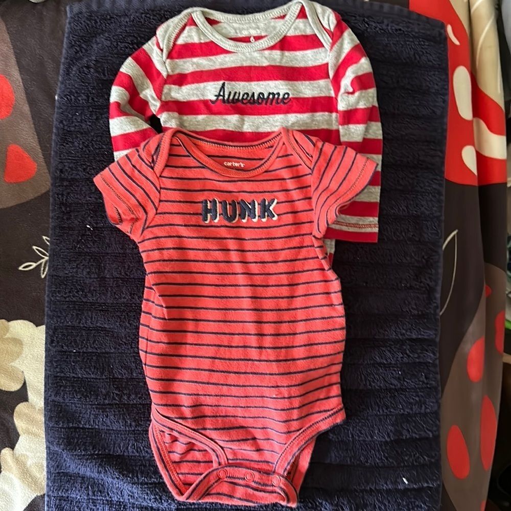 Carter’s Baby Romper Lot – Long & Short Sleeve – Size 6 Months – Boys
